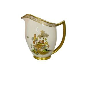 Vintage 1940's Carlton Ware Pink Royale #1676 Pagoda Water Pitcher 7"
